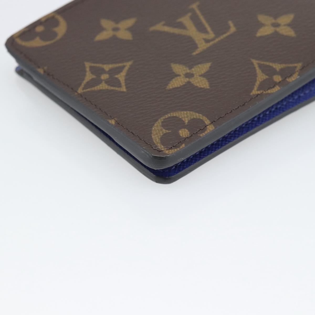 LOUIS VUITTON Monogram Macassar Portefeuille Multipull Wallet Blue Auth 192469M