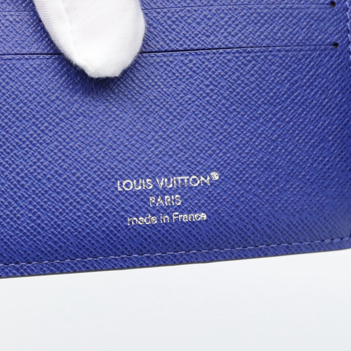 LOUIS VUITTON Monogram Macassar Portefeuille Multipull Wallet Blue Auth 192469M