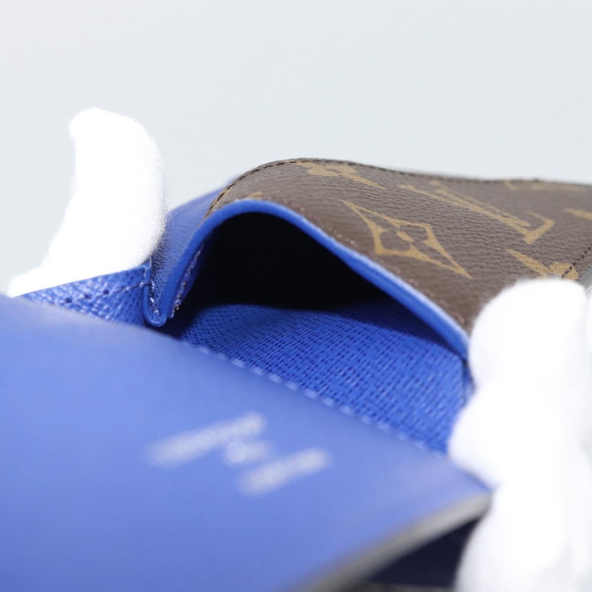 LOUIS VUITTON Monogram Macassar Portefeuille Multipull Wallet Blue Auth 192469M