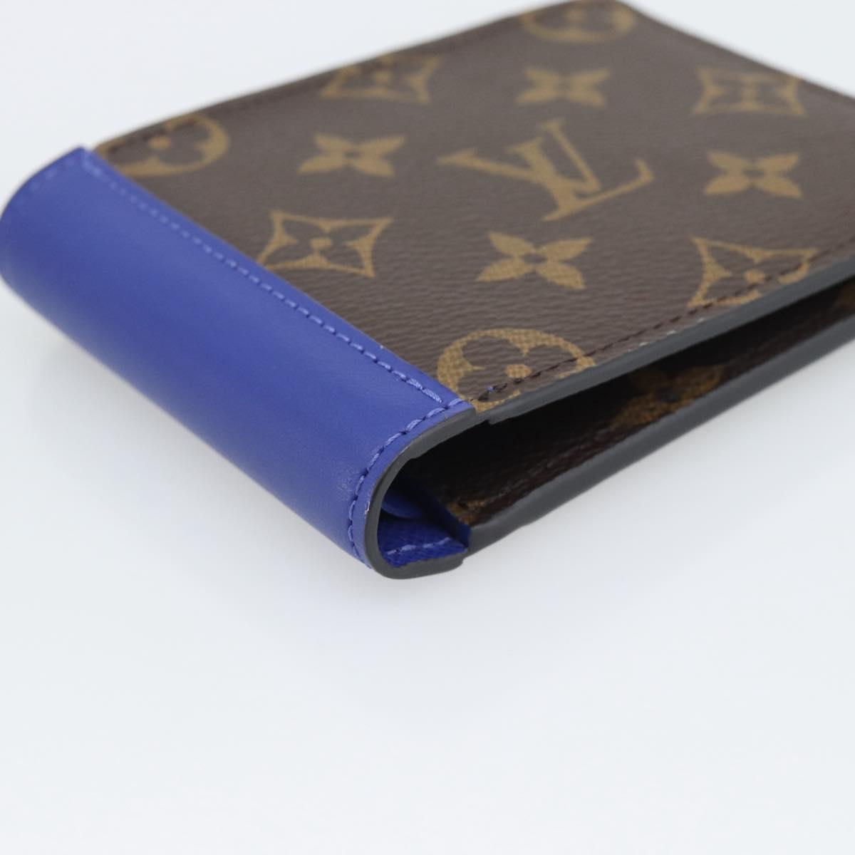 LOUIS VUITTON Monogram Macassar Portefeuille Multipull Wallet Blue Auth 192469M