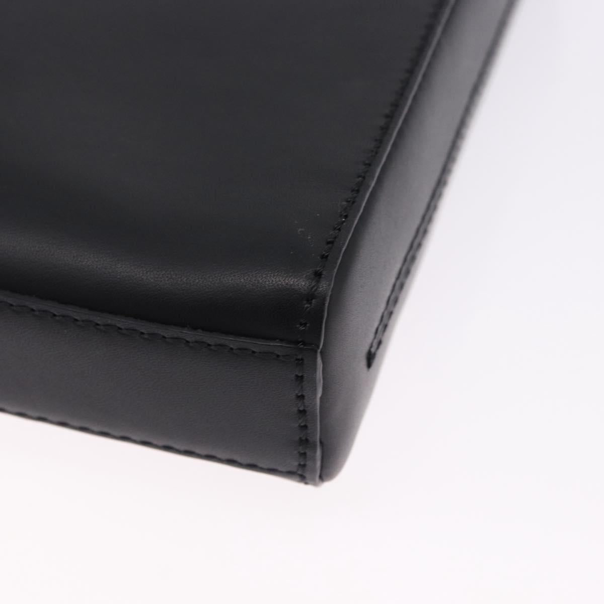 LOEWE Anagram Hand Bag Leather Black Silver Auth 192474V