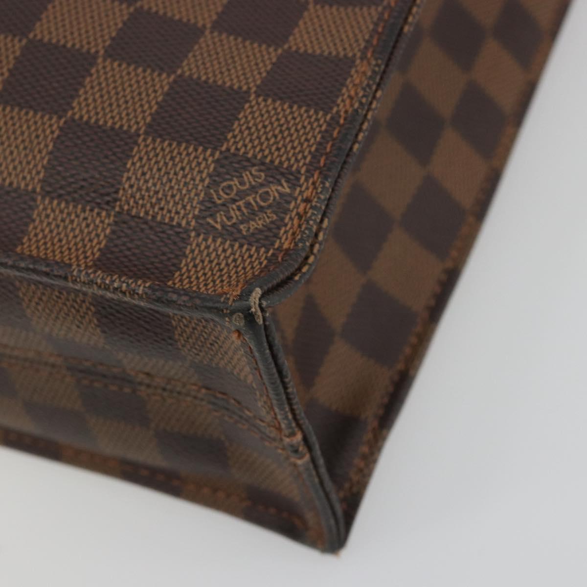 LOUIS VUITTON Damier Ebene Sac Plat Hand Bag N51140 LV Auth 192476V