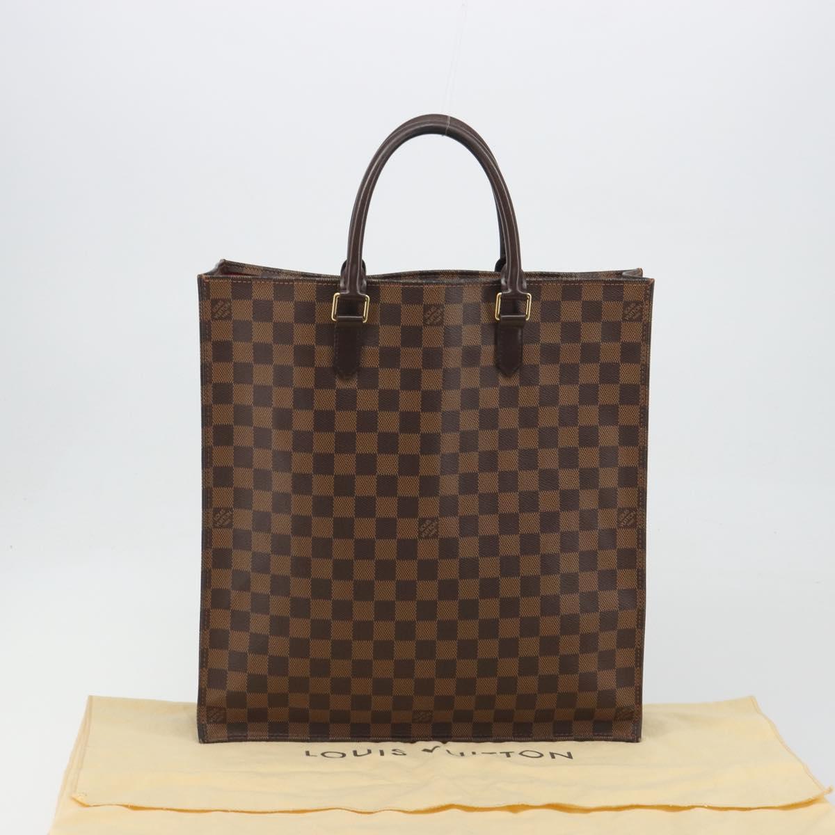 LOUIS VUITTON Damier Ebene Sac Plat Hand Bag N51140 LV Auth 192476V