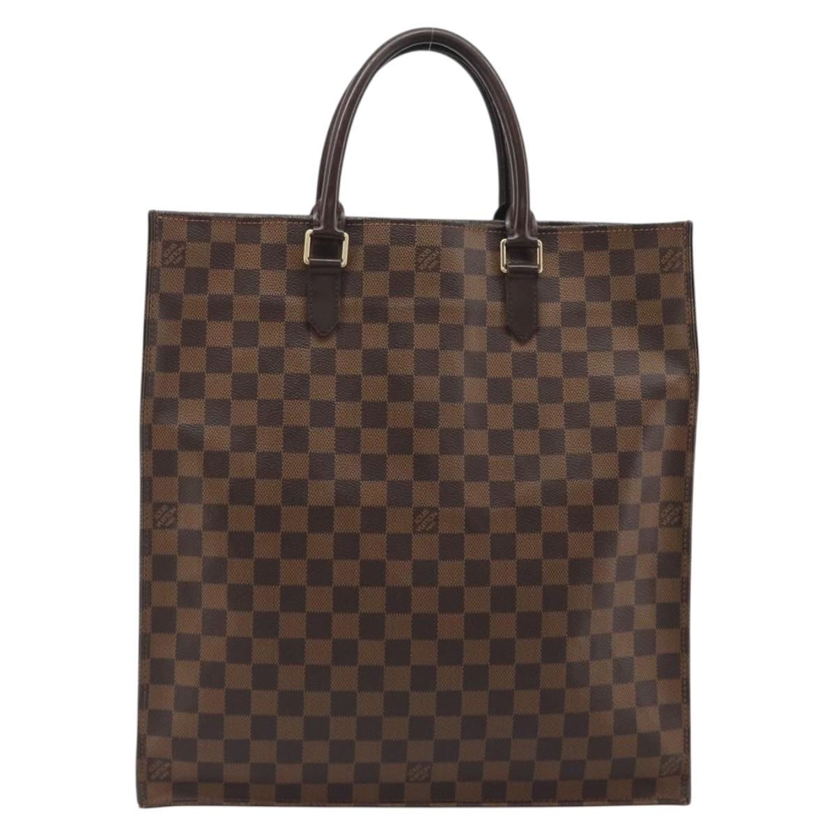 LOUIS VUITTON Damier Ebene Sac Plat Hand Bag N51140 LV Auth 192476V
