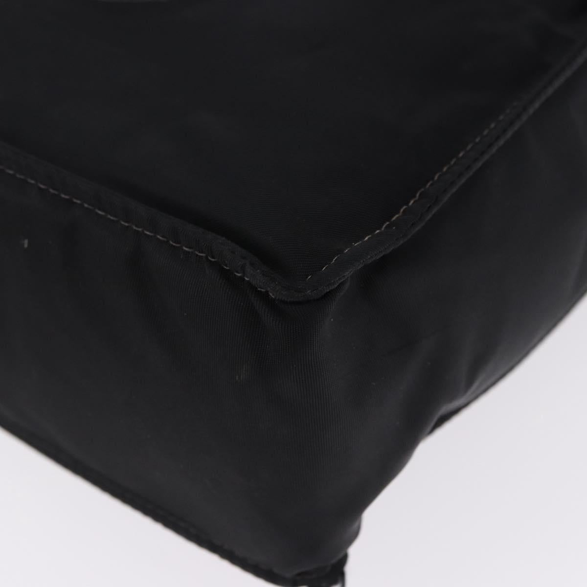 CHANEL Tote Bag Nylon Black Gold CC Auth 192486A