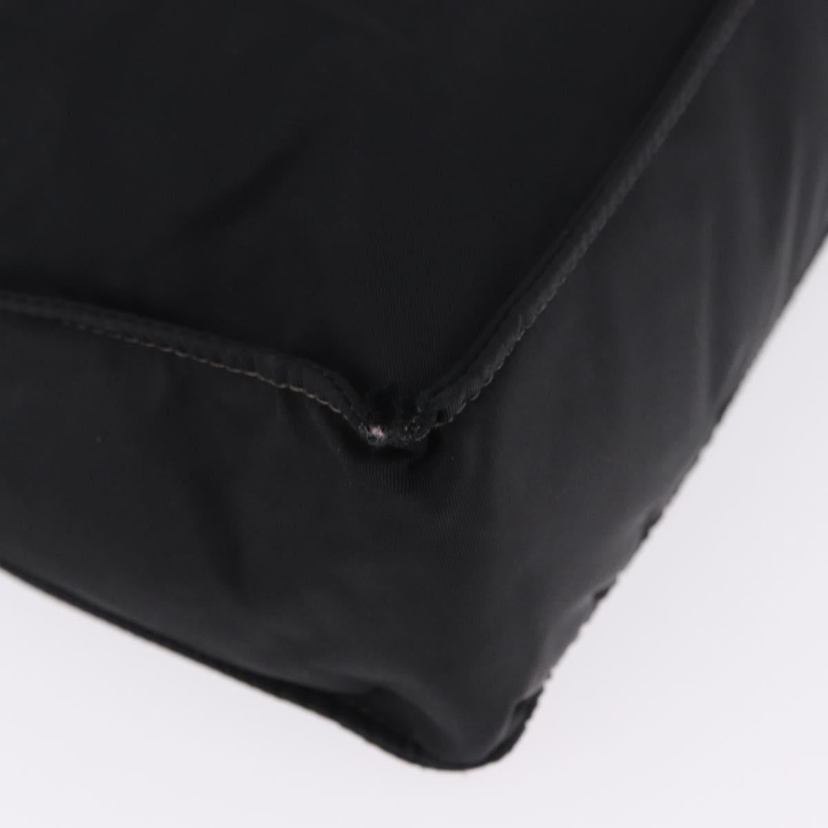 CHANEL Tote Bag Nylon Black Gold CC Auth 192486A