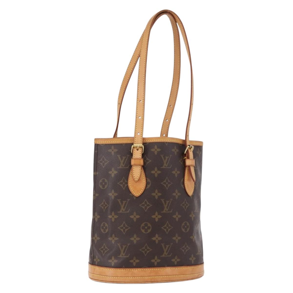 LOUIS VUITTON Monogram Bucket PM Shoulder Bag M42238 LV Auth 192498A