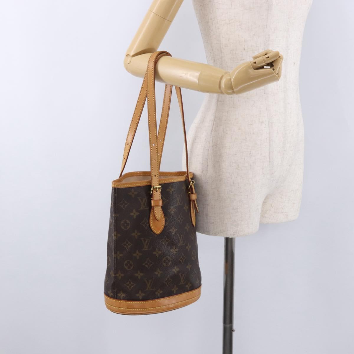 LOUIS VUITTON Monogram Bucket PM Shoulder Bag M42238 LV Auth 192498A