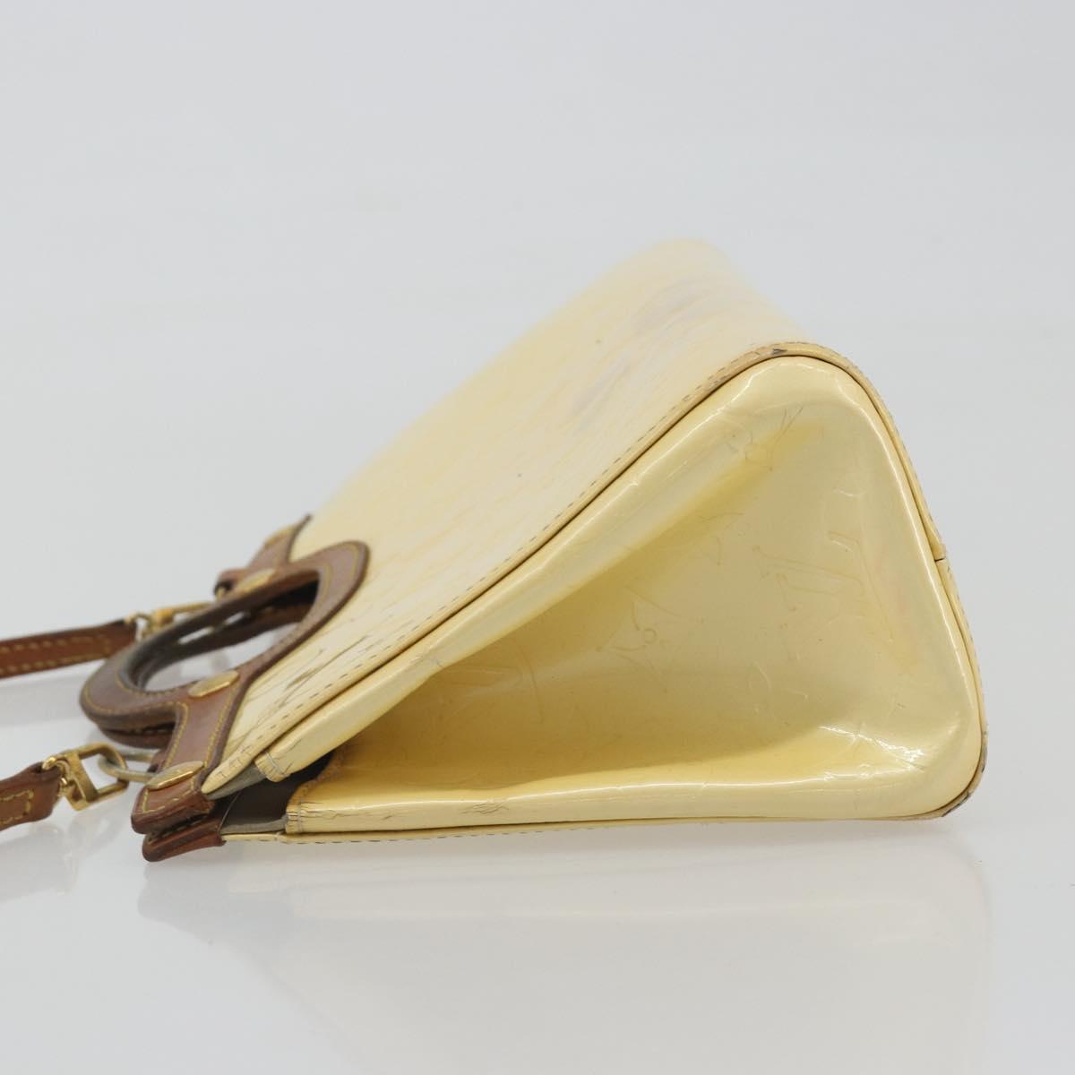 LOUIS VUITTON Monogram Vernis Roxbury Drive Hand Bag Perle M91374 LV Auth 192500