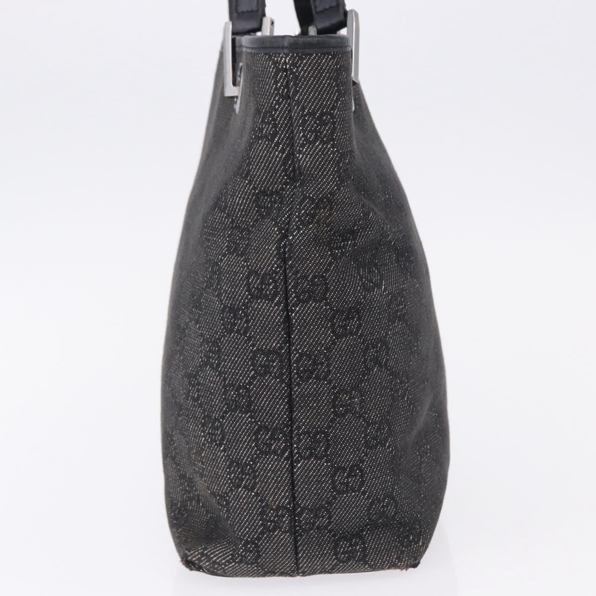 GUCCI GG Canvas Tote Bag Black Silver 31244 Auth 192522