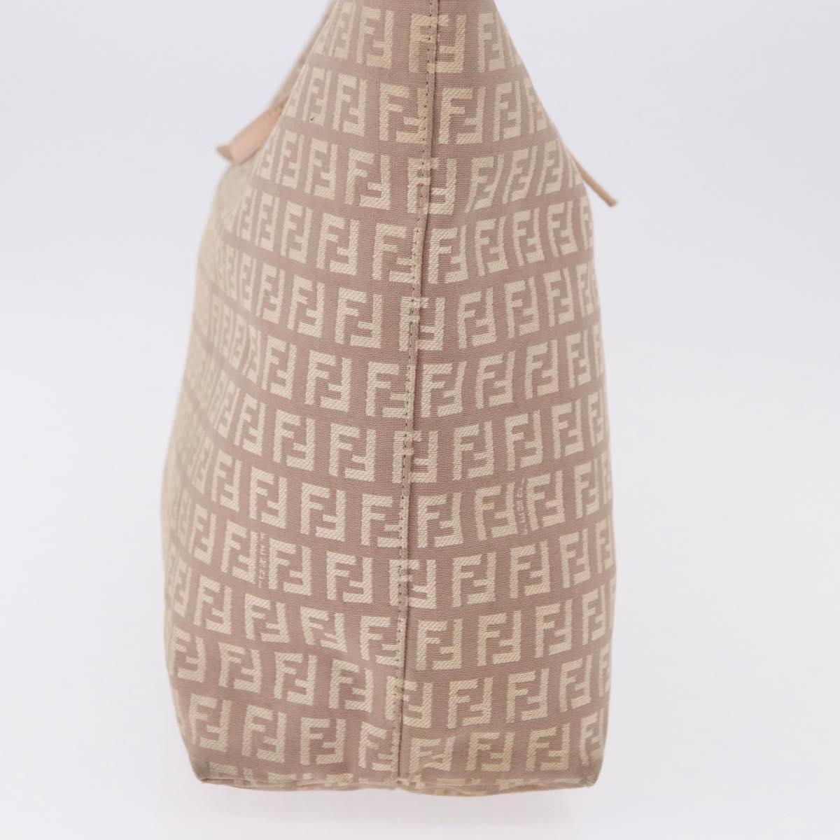 FENDI Zucchino Canvas Tote Bag Pink Gold Auth 192523