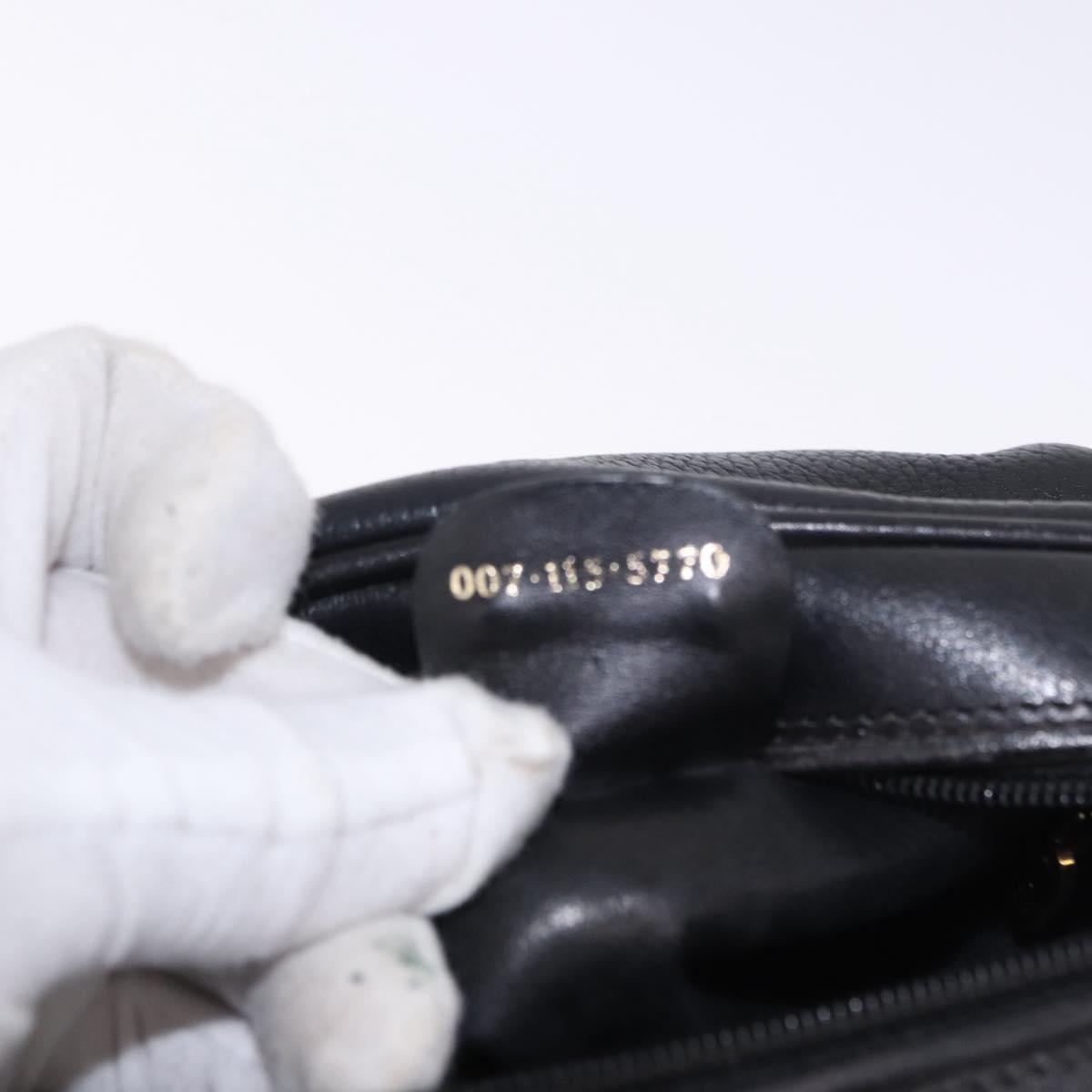 GUCCI Shoulder Bag Leather Black Gold 007 115 5770 Auth 192525