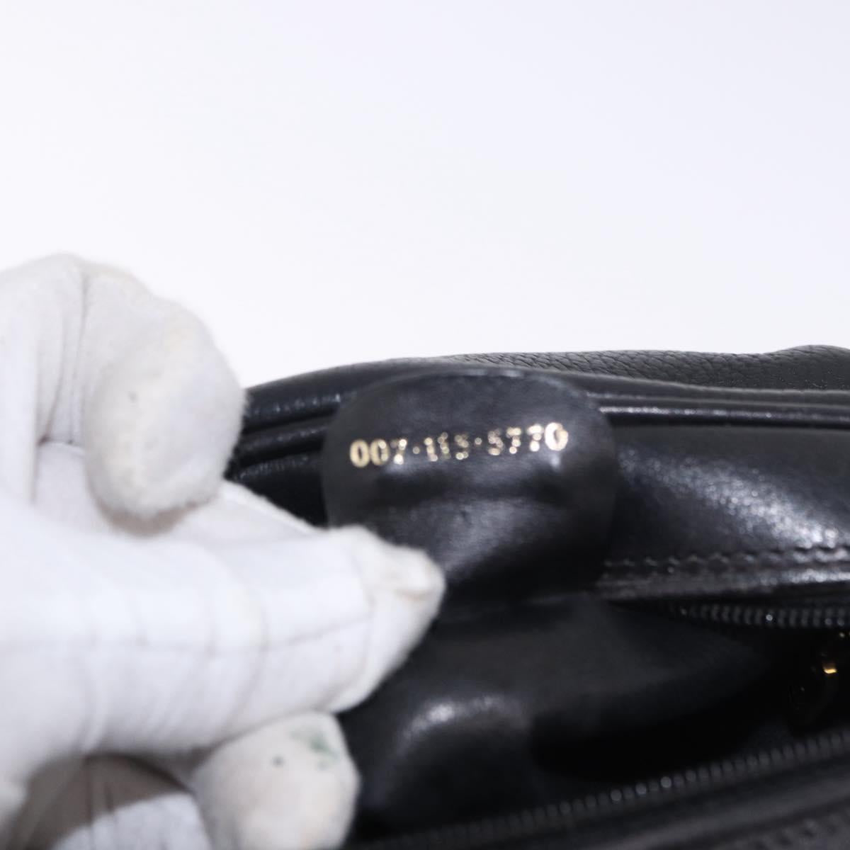 GUCCI Shoulder Bag Leather Black Gold 007 115 5770 Auth 192525