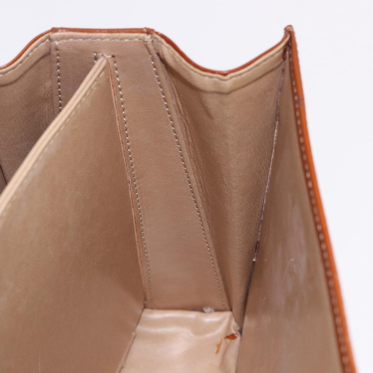 BALLY Hand Bag Leather Brown Gold Auth 192529