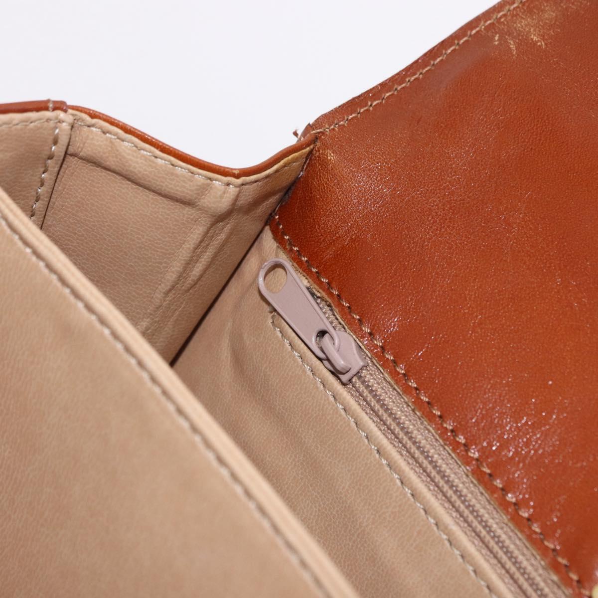 BALLY Hand Bag Leather Brown Gold Auth 192529