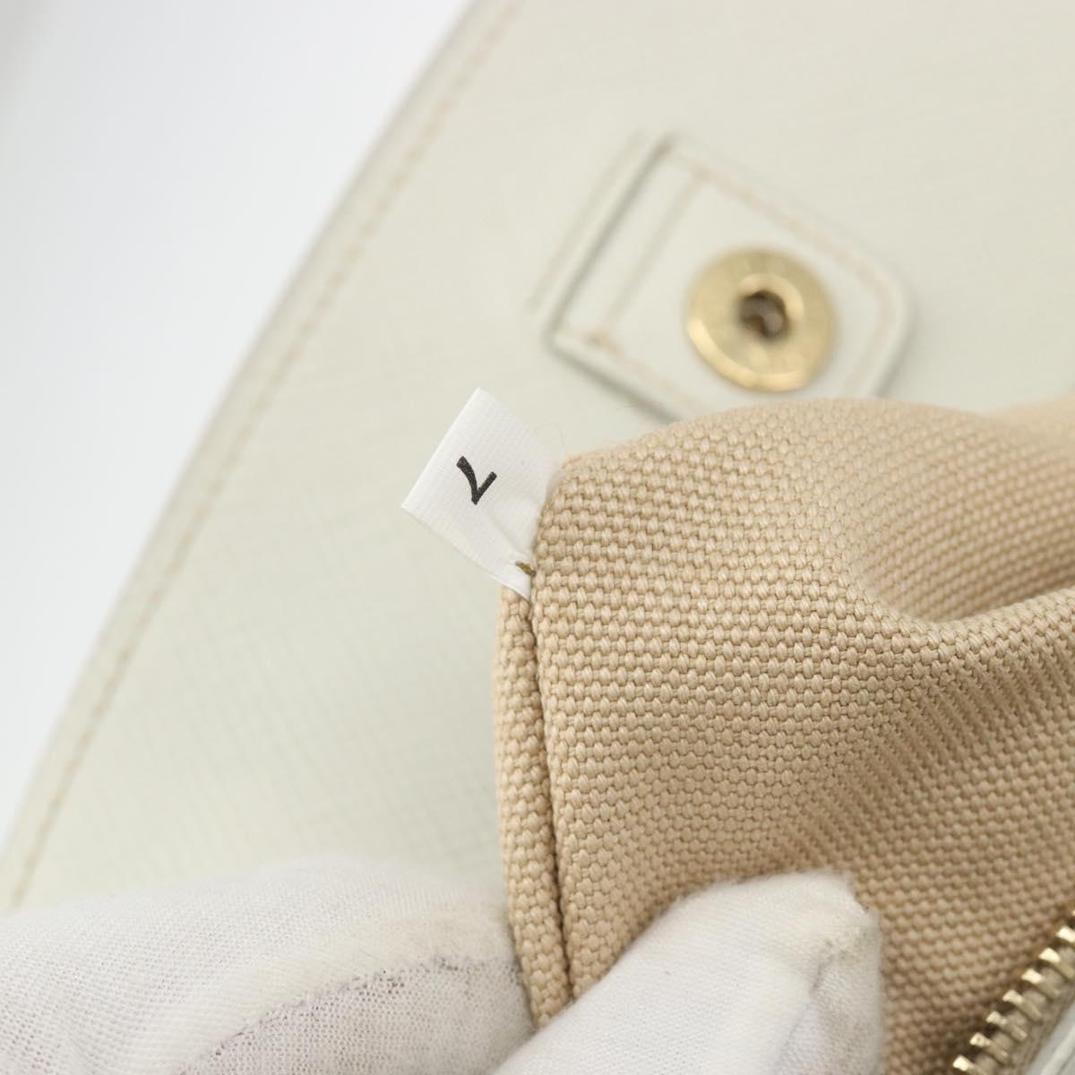 PRADA Hand Bag Canvas Beige Gold Auth 192530A