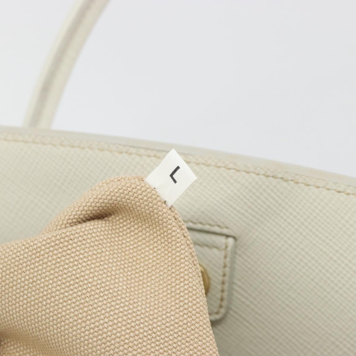 PRADA Hand Bag Canvas Beige Gold Auth 192530A