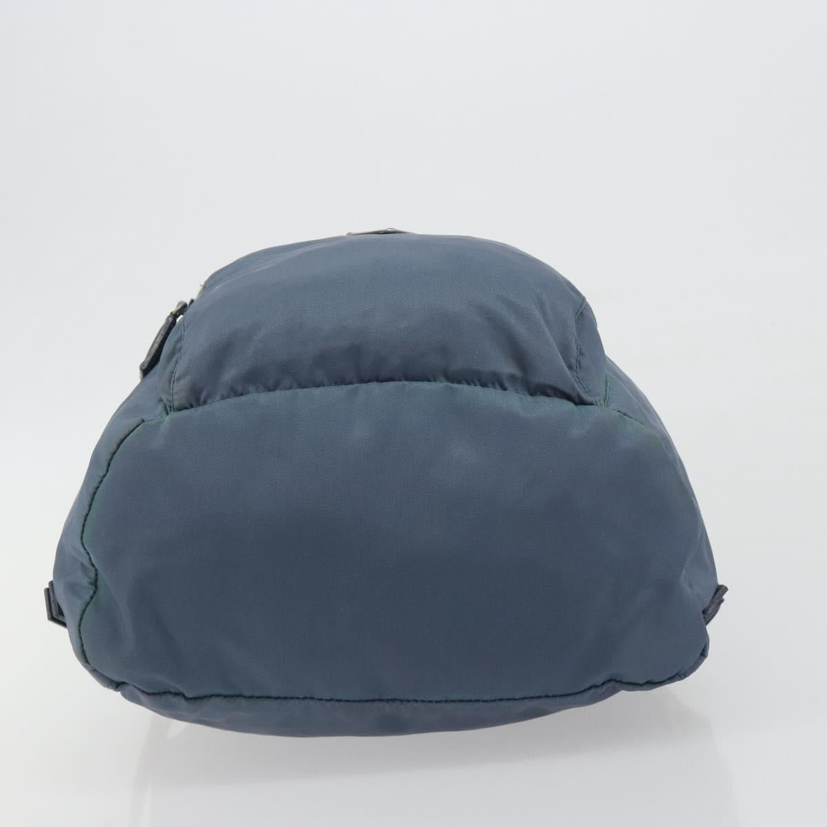 PRADA Backpack Nylon Light Blue Silver Auth 192533