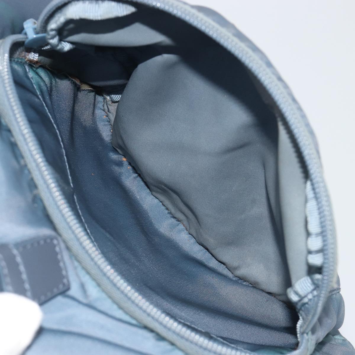 PRADA Backpack Nylon Light Blue Silver Auth 192533