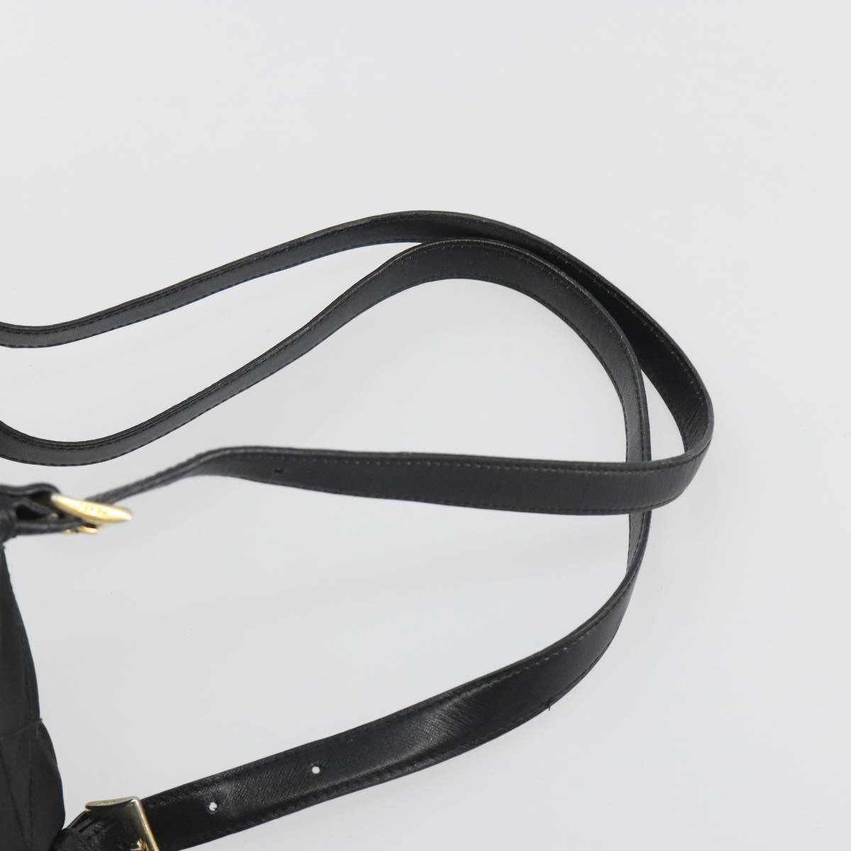 PRADA Quilted Backpack Nylon Black Gold Auth 192534