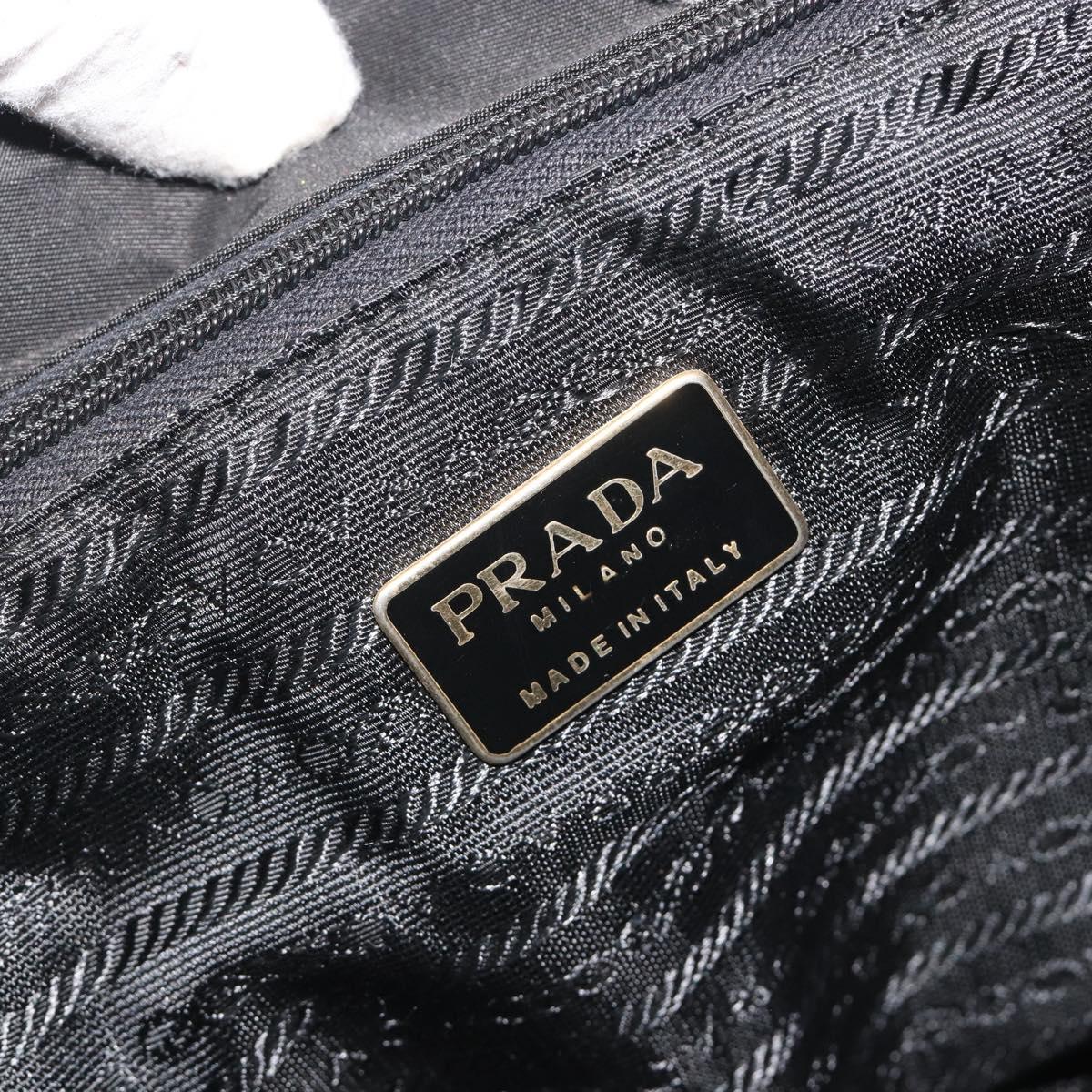 PRADA Quilted Backpack Nylon Black Gold Auth 192534