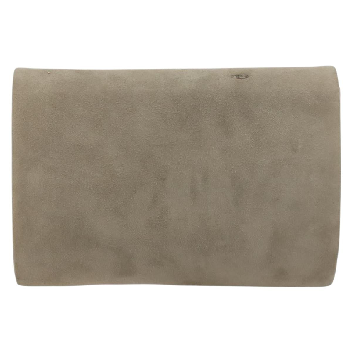 Christian Dior Chain Shoulder Bag Suede Beige Gold Auth 192537