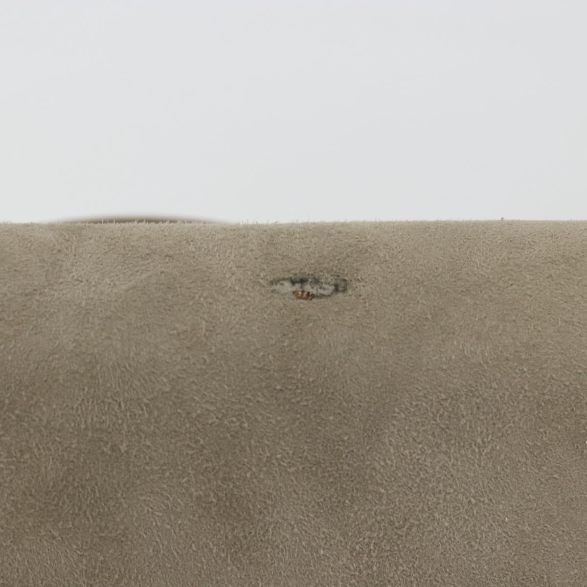 Christian Dior Chain Shoulder Bag Suede Beige Gold Auth 192537