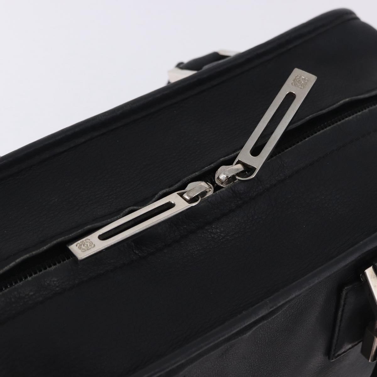 LOEWE Anagram Americana 28 Hand Bag Leather Gold Black Auth 192538