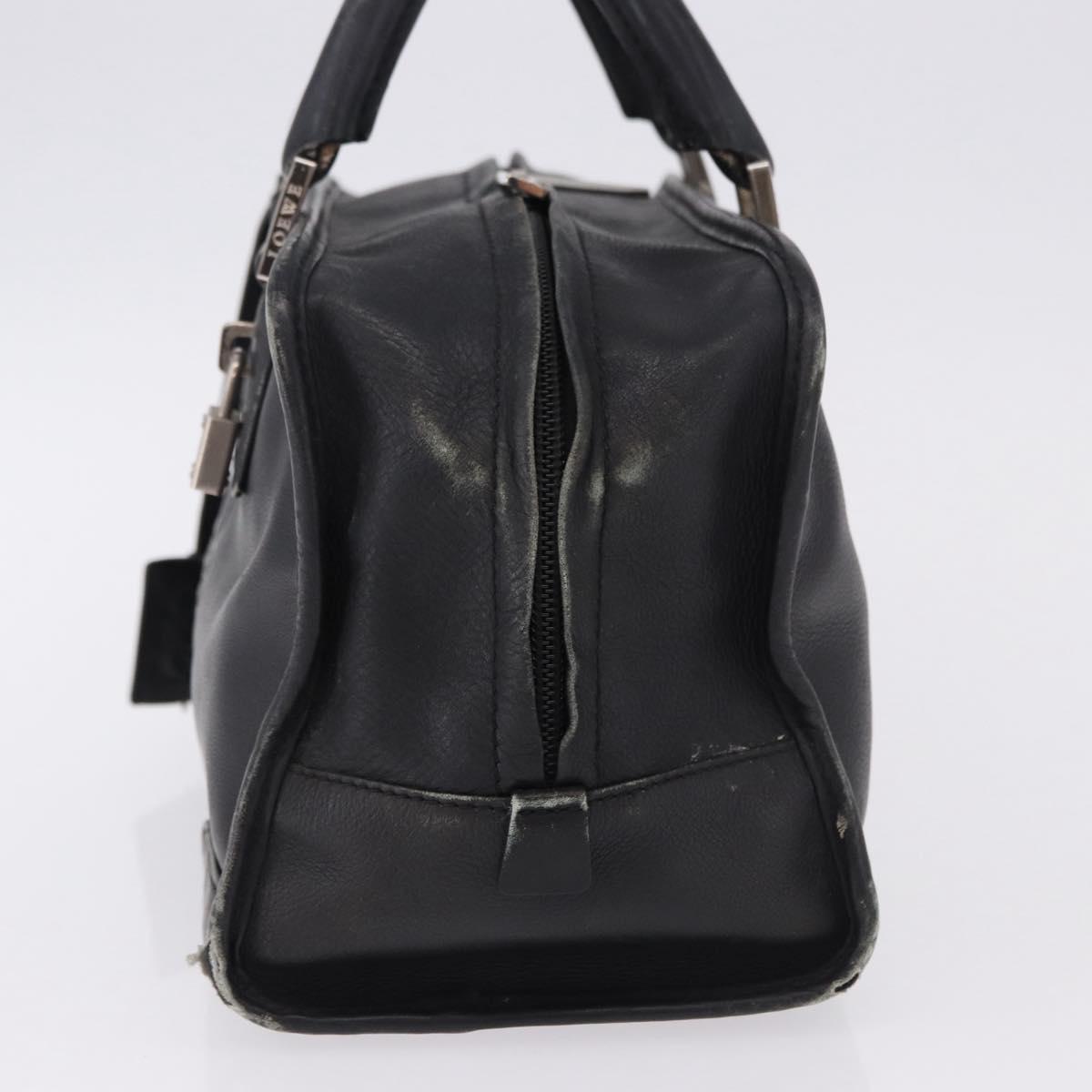 LOEWE Anagram Americana 28 Hand Bag Leather Gold Black Auth 192538