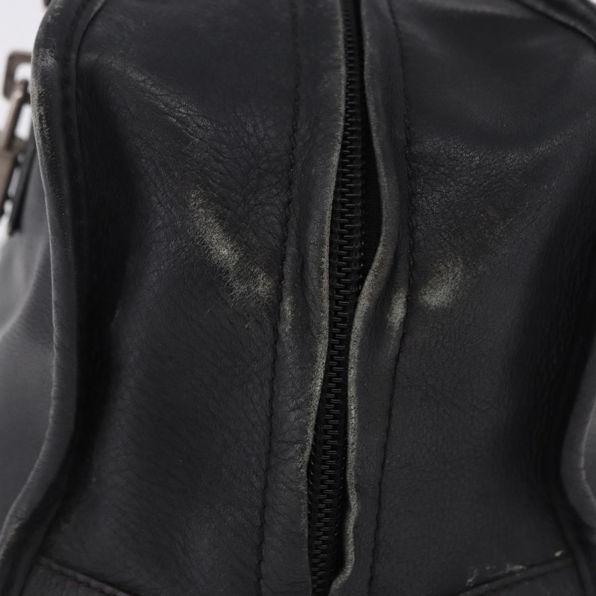LOEWE Anagram Americana 28 Hand Bag Leather Gold Black Auth 192538