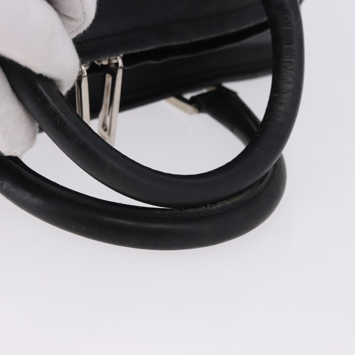LOEWE Anagram Americana 28 Hand Bag Leather Gold Black Auth 192538
