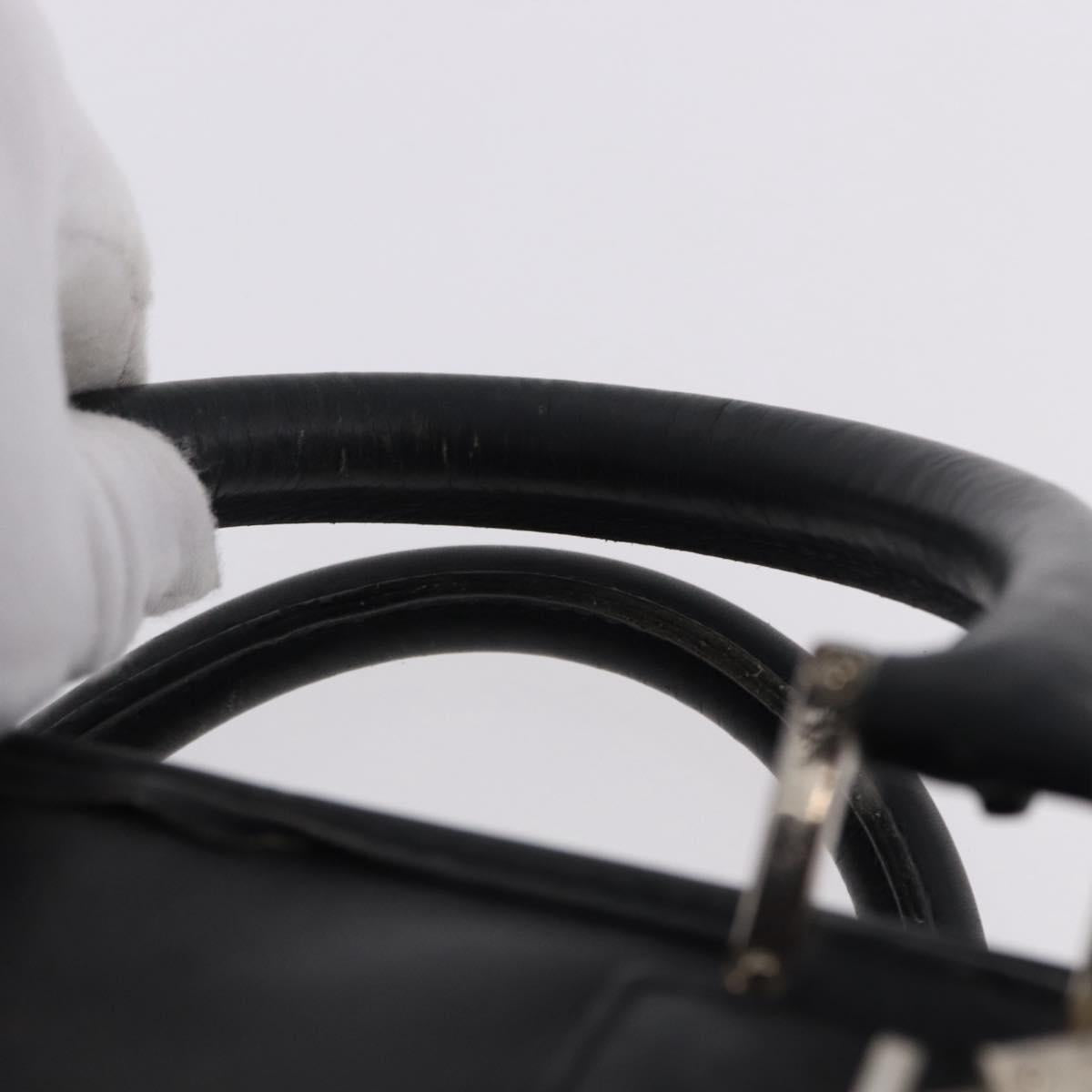 LOEWE Anagram Americana 28 Hand Bag Leather Gold Black Auth 192538