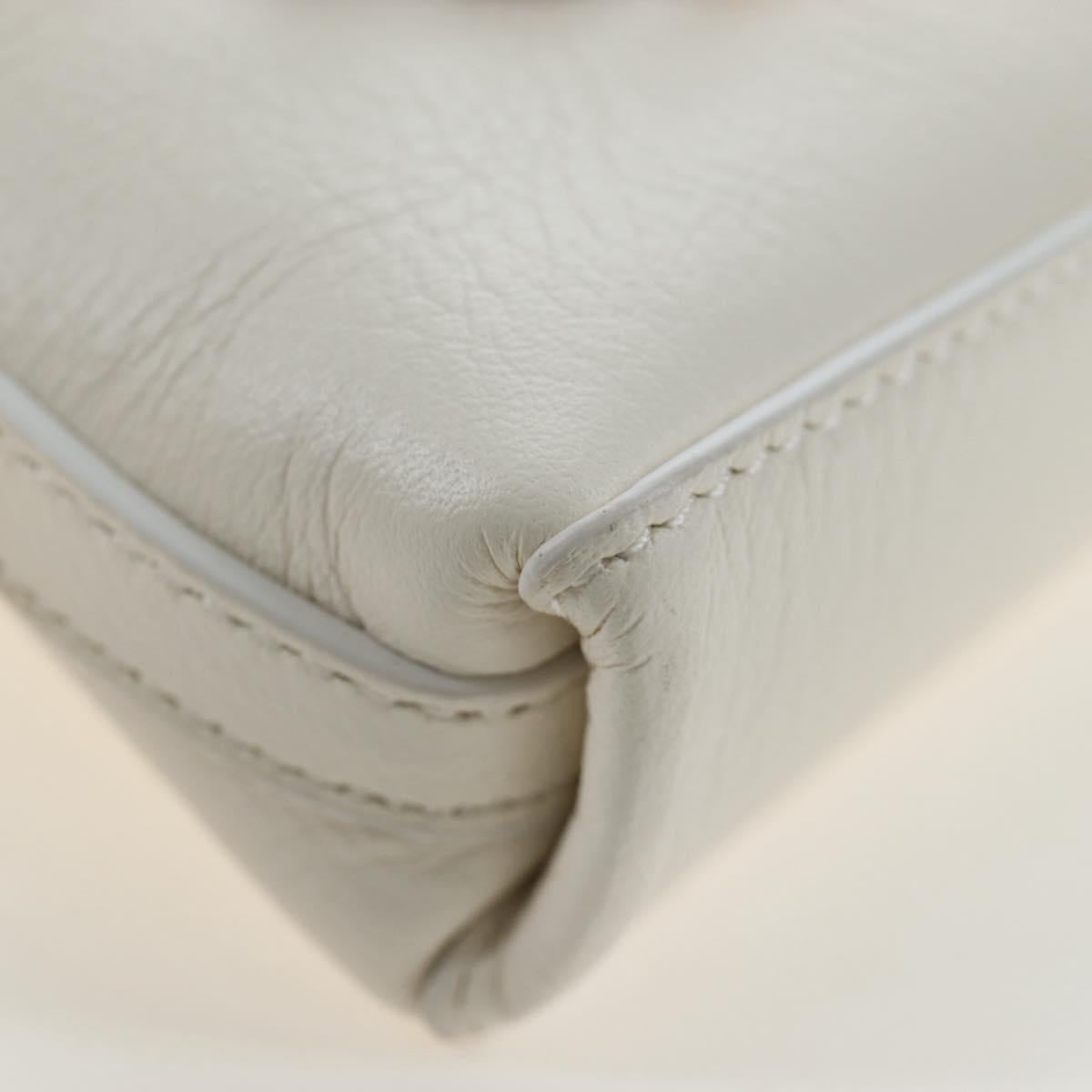 GIVENCHY Voyou Shoulder Bag Leather 2way White Silver gold Auth 192539V