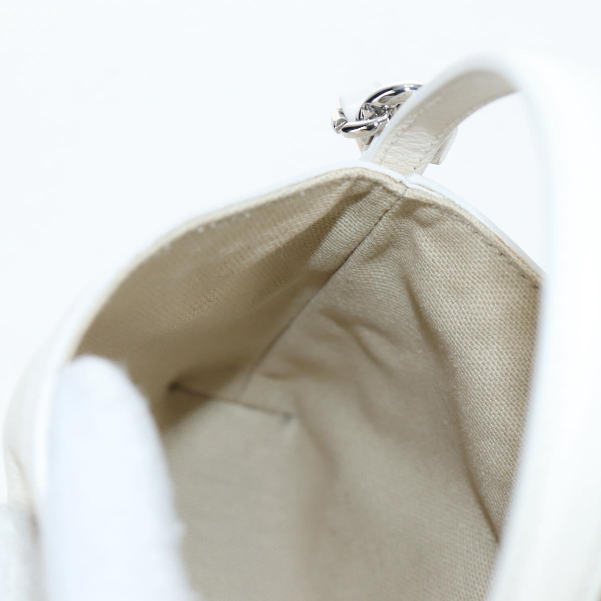 GIVENCHY Voyou Shoulder Bag Leather 2way White Silver gold Auth 192539V