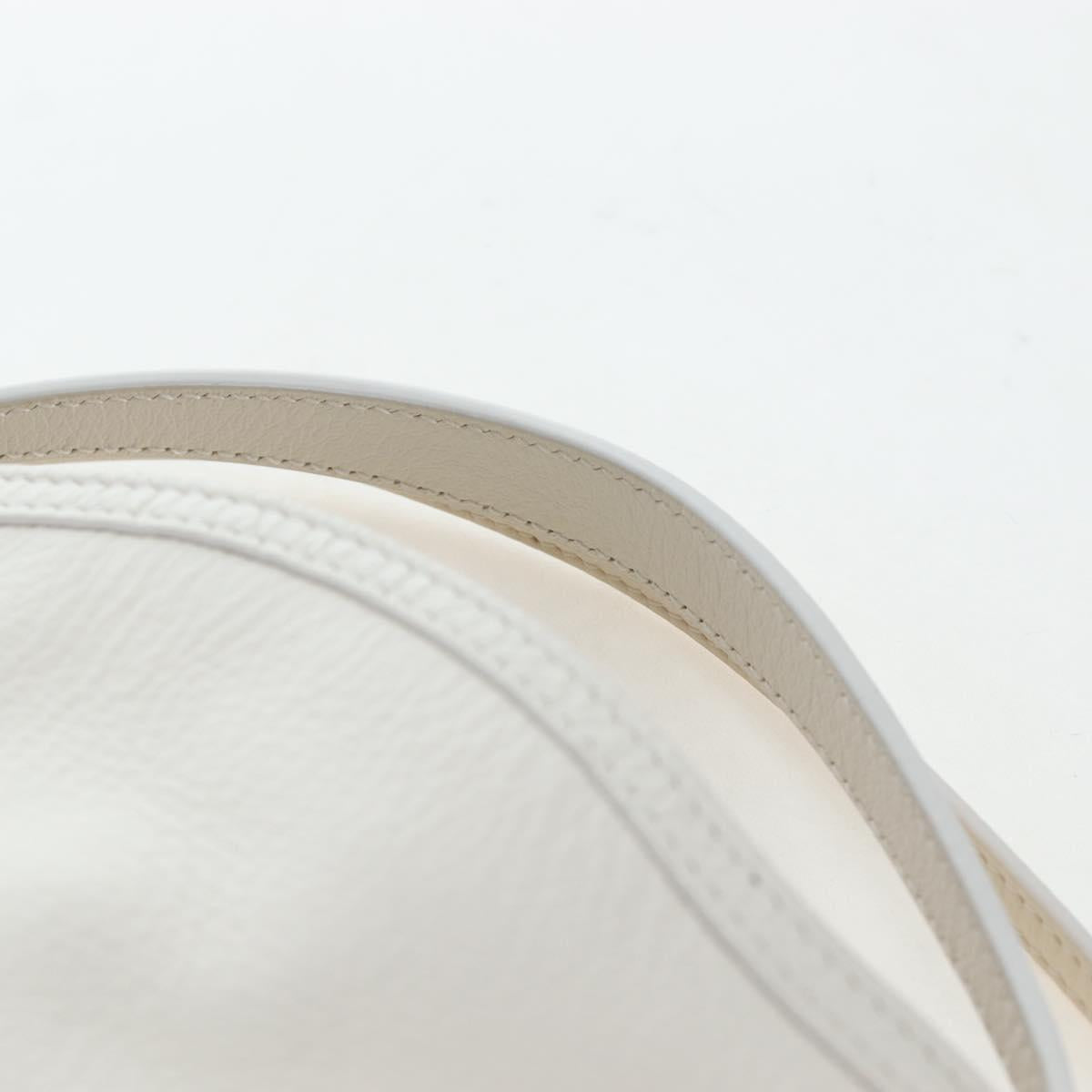 GIVENCHY Voyou Shoulder Bag Leather 2way White Silver gold Auth 192539V