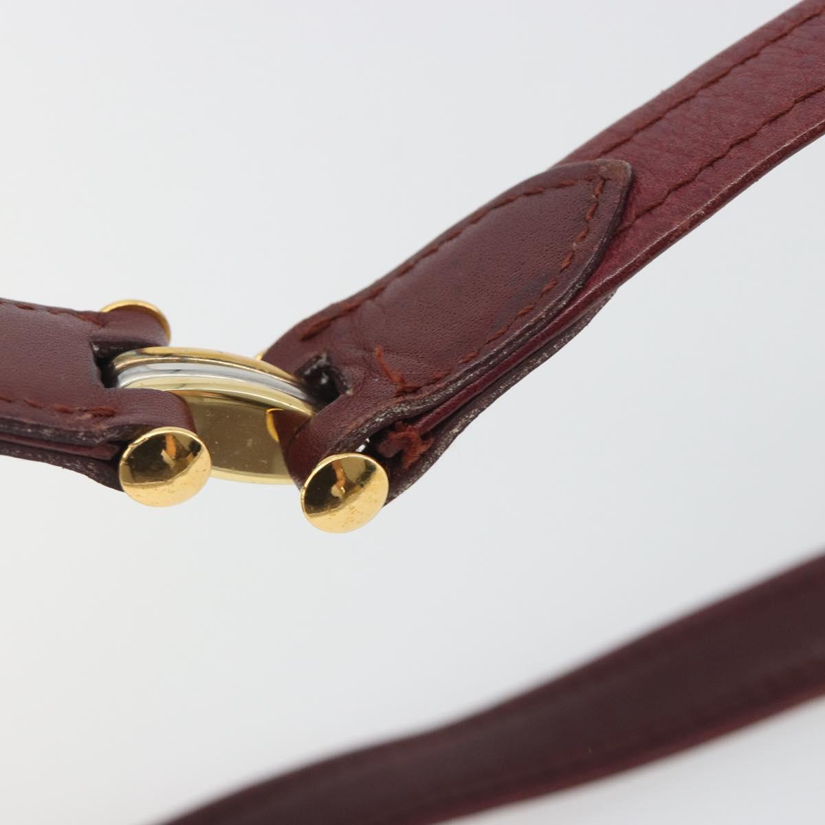 LOEWE Anagram Shoulder Bag Leather Bordeaux Gold Auth 192544