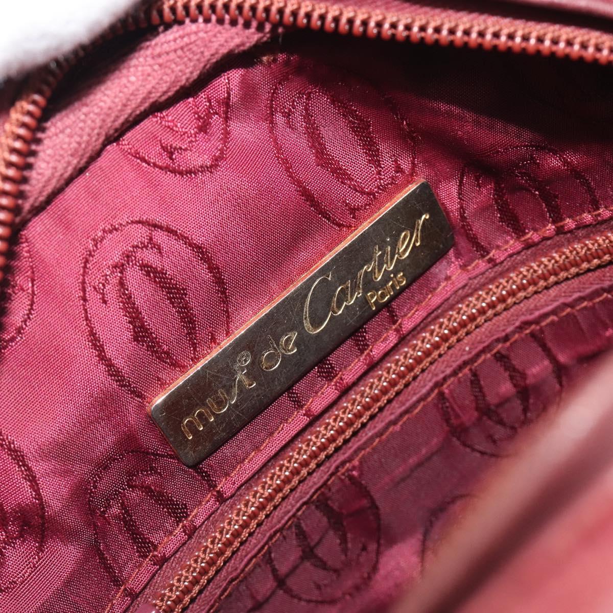 LOEWE Anagram Shoulder Bag Leather Bordeaux Gold Auth 192544