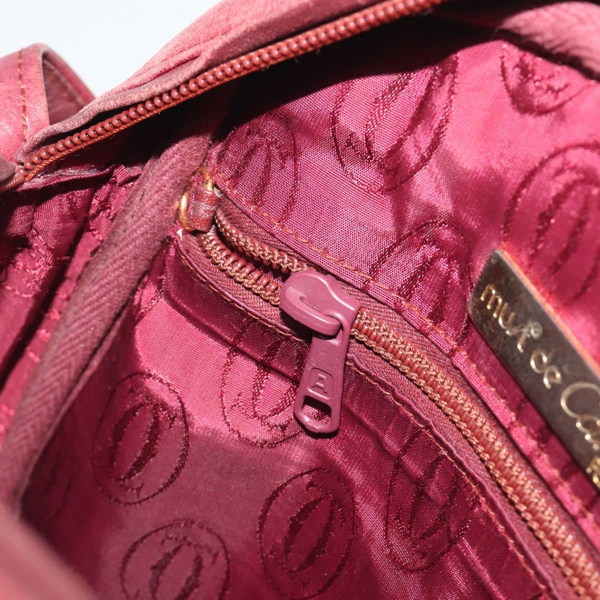 LOEWE Anagram Shoulder Bag Leather Bordeaux Gold Auth 192544