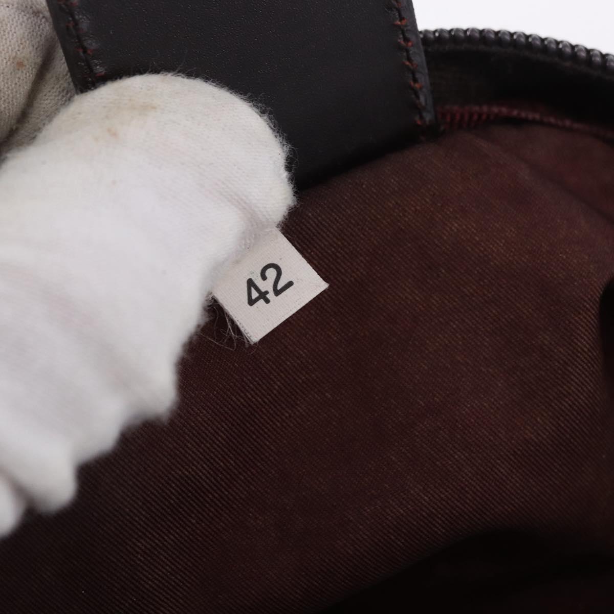 PRADA Pouch Nylon Bordeaux Silver Auth 192546A