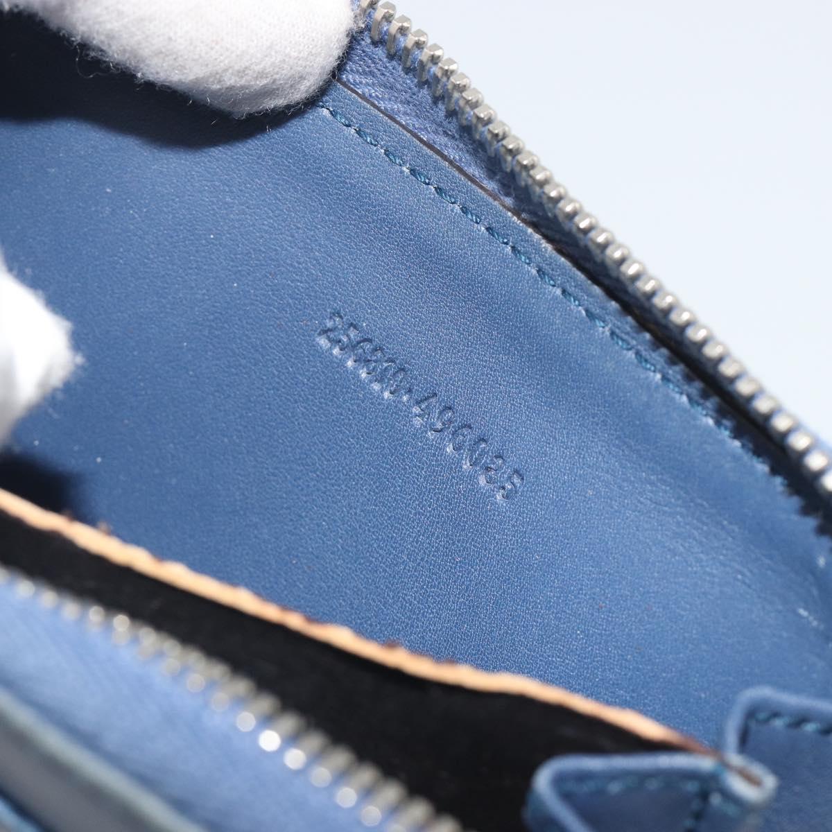 GUCCI GG Canvas Guccissima Coin Purse Leather Navy Silver 256810 Auth 192547