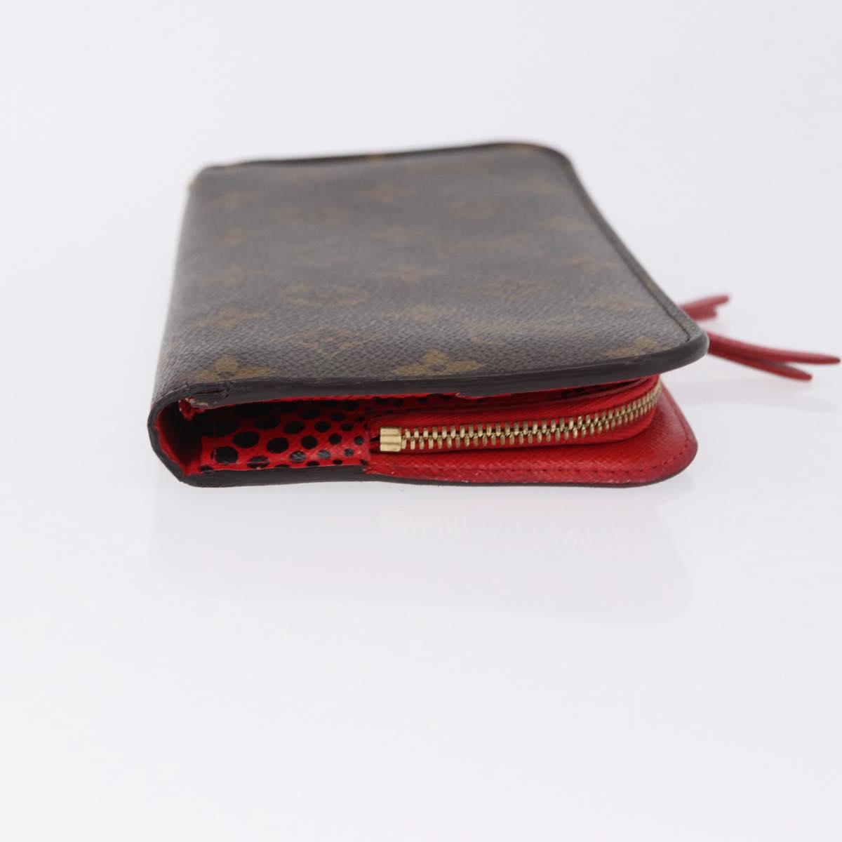 LOUIS VUITTON Monogram PortefeuilleInsolite Long Wallet Rouge M60454 Auth 192548