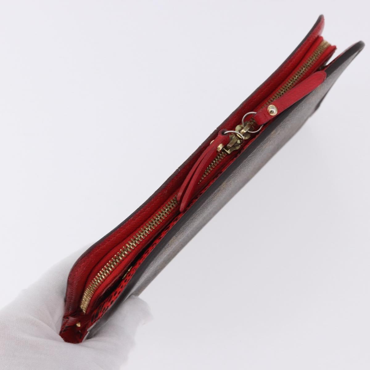 LOUIS VUITTON Monogram PortefeuilleInsolite Long Wallet Rouge M60454 Auth 192548