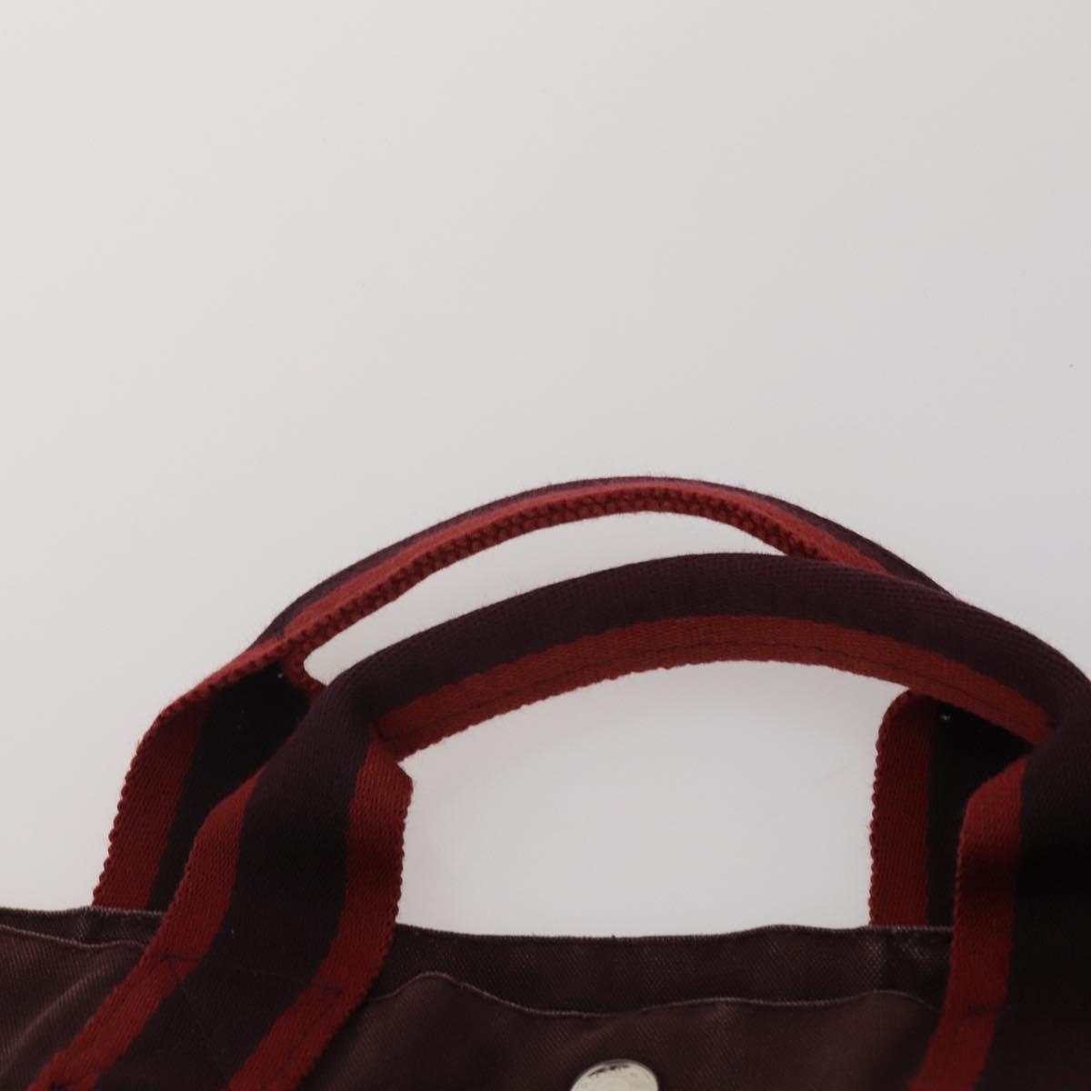 HERMES Fourre Tout Hand Bag cotton 3 Set Black Red Auth 192553
