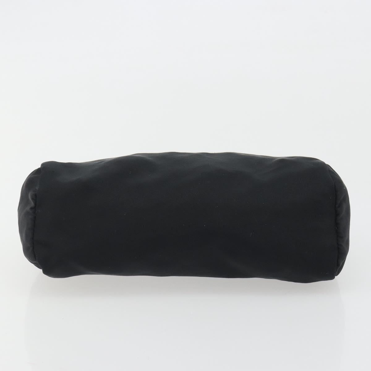 PRADA Pouch Nylon Black Silver Auth 192554