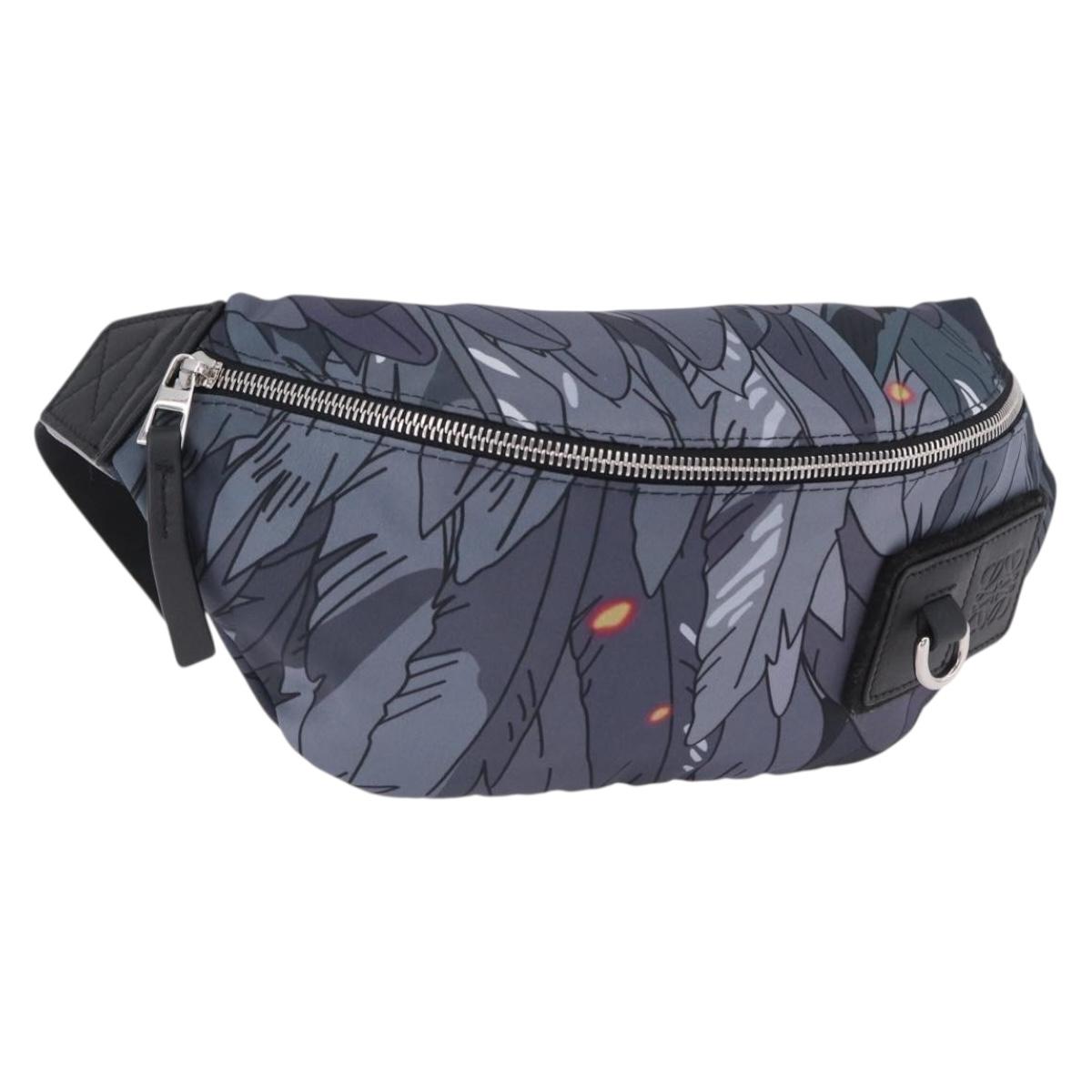 LOEWE LOEWE × Studio Ghibli Howl Bum Bag Nylon Black Gray Auth 192555SM