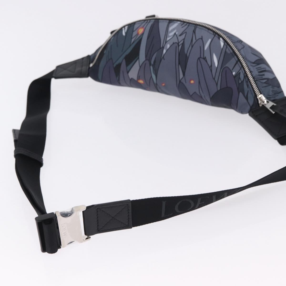LOEWE LOEWE ~ Studio Ghibli Howl Bum Bag Nylon Black Gray Auth 192555SM