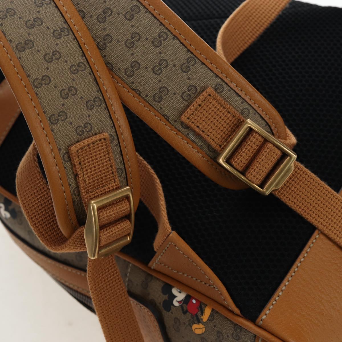 GUCCI Micro GG Supreme Disney Backpack PVC Beige Gold 552884 Auth 192557SM