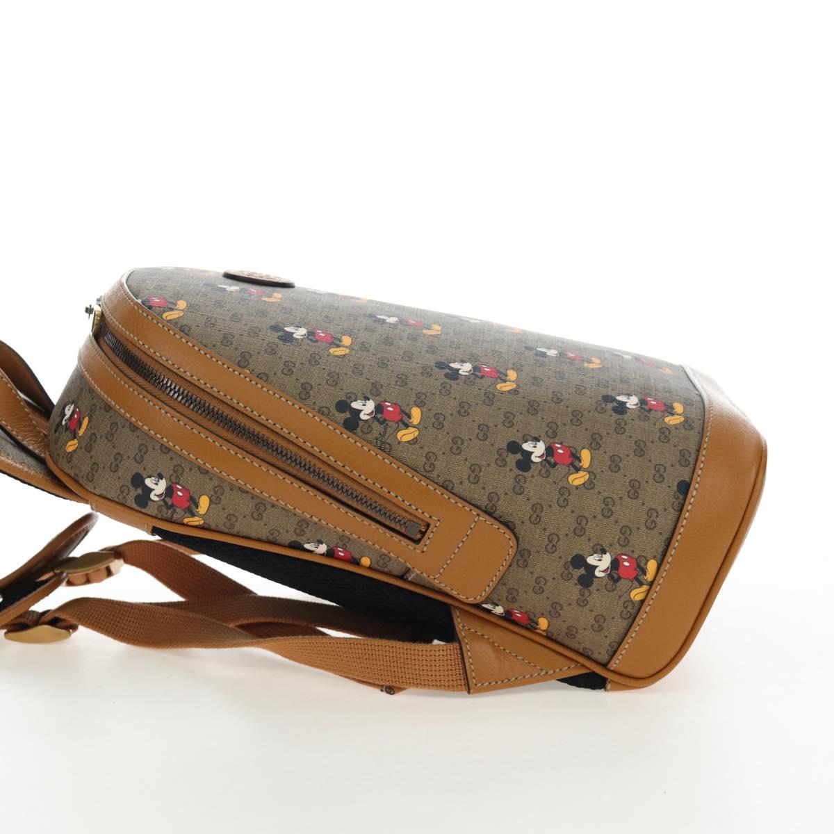 GUCCI Micro GG Supreme Disney Backpack PVC Beige Gold 552884 Auth 192557SM