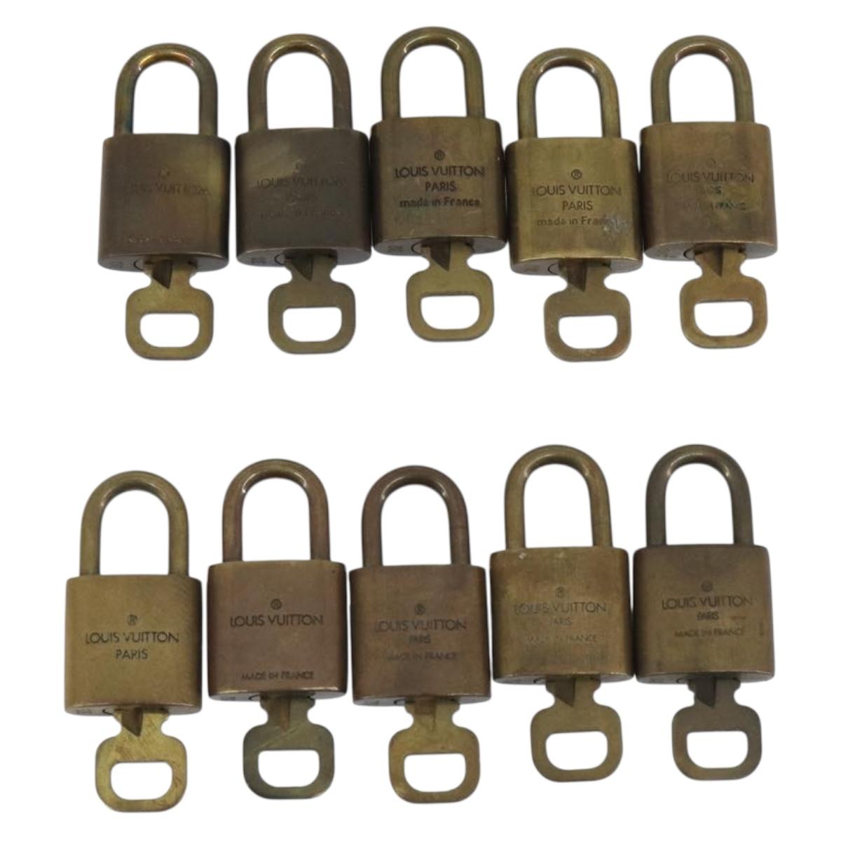 LOUIS VUITTON Padlock 10 Set Padlock metal Gold LV Auth 192560