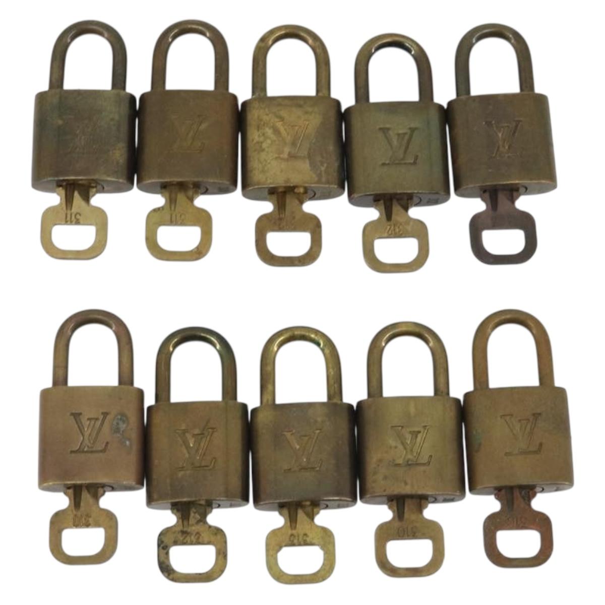 LOUIS VUITTON Padlock 10 Set Padlock metal Gold LV Auth 192561